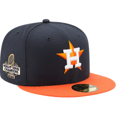 Men Headgear New Era Astros 2022 World Series Champions Road Side Patch 59FIFTY Fitted Hat - Navy/Orange