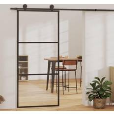 vidaXL Sliding Door ESG Glass Schiebetür Klarglas (90x)