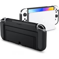 Schutz & -Aufbewahrung Spigen Thin Fit Designed for Switch OLED Model 7 Inch and Joy-Con Controller Dockable Case with Kickstand Protective Case - Black