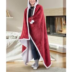 Baby Blankets on sale Red Solid Color Polyester Hooded Throw