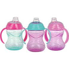 Nuby 3pk Clik-It Flexi-Straw Cup - Aqua/Grey/Blue - 10oz