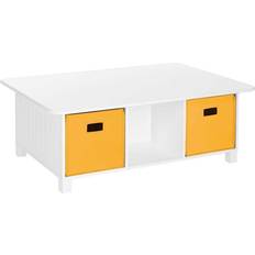 Children's Tables RiverRidge Home White 6-Cubby Storage Activity with Golden Yellow Bins