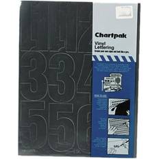 Chartpak 01193 Press-On Vinyl Numbers, Self Adhesive, Black, 4'h, 23/Pack