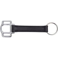 Personalized Halter Cheek Leather Keychain Black