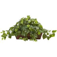 Artificial Plants Nearly Natural Pothos with Ledge Basket Artificial Plant