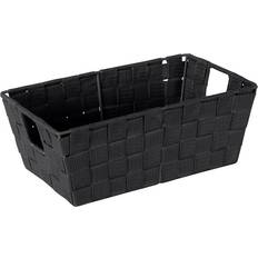 Black Baskets Simplify Small 6.5" Woven Strap Storage Bin Basket