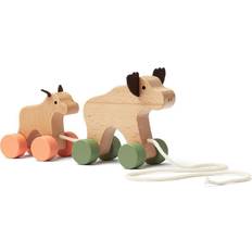 Tiere Ziehspielzeuge Kids Concept Edvin Pull Along Moose Family