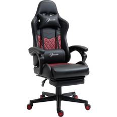 Vinsetto Diamond PU Leather Swivel Recliner Gaming Chair - Black