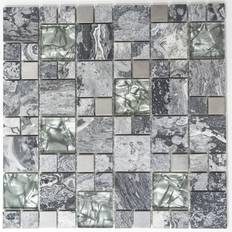 HUH Mosaik Combination Crystal/Stone/Steel Mix Grey Xcm Mc609 Pr