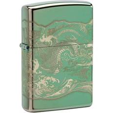 Zippo Lighter, Dragon and Tiger, Engraved 360 High Polish