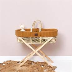 Babykörbe The Little Green Sheep Natural Knitted Moses Basket, Mattress & Rocking Stand