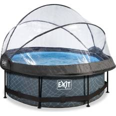 Exit Toys Round Stone Pool with Filter Pump and Dome Ø2.44x0.76m