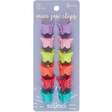 Hair Clips Scunci Butterfly Bright Colors Mini Jaw Clips 12ct