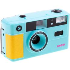 Single-Use Cameras dubblefilm SHOW Reusable 35mm Film Camera with Flash (Turquoise)