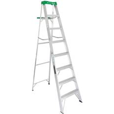 Step Ladders #428 Folding Aluminum Step Ladder, 8 ft, 7-Step, Green