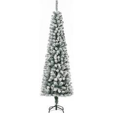 Flocked pencil christmas tree Homcom 6 ft. Flocked Pencil Christmas Tree