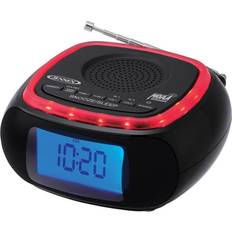Jensen Digital AM/FM Weather Band Alarm Clock Radio with NOAA Weather Alert and Top Mounted Red LED