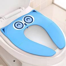 Toilet Trainers Gimars Upgrade Non-Slip Easily Removed Foldable Travel Potty Seat for Toddlers & Kids, 6 Large Non-slip Silicone Pad, Home Reusable Portable Toilet Seat Cover Fits Most Toilets, Free Zipper Bag