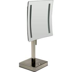 Makeup Mirrors ALFI brand ABM8FLED-BN, Tabletop Square Magnifying Mirror with Light ABM8FLED-BN