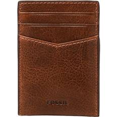 Fossil Card Cases Fossil Andrew Eco Leather Magnetic Card Case with Money Clip Wallet, Cognac, Model: ML4173222