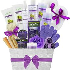 Gift Boxes & Sets Deluxe XL Gourmet Spa Gift Basket with Essential Oils. 20-Piece Luxury Bath Body Gift