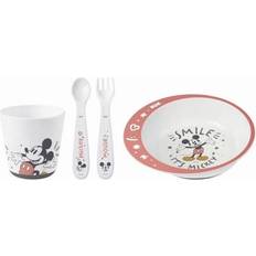 Barneserviser på salg Nuk Mickey Microwavable Crockery Set Plate Cutlery Tumbler