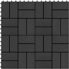 Outdoor Flooring vidaXL 11 pcs Decking Tiles WPC 30x30 cm 1 sqm Black