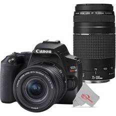 DSLR Cameras Canon EOS Rebel SL3 DSLR Camera with Canon 18-55mm and 75-300mm Lens Black