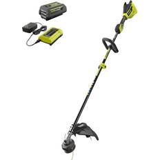 Ryobi Battery Grass Trimmers Ryobi 40V Brushless Cordless Battery Attachment Capable String Trimmer with 4.0 Ah Battery and Charger