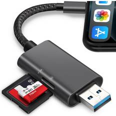 Iphone sd card reader SD Card Reader for iPhone/iPad,Trail Camera SD Viewer Reader Adapter,USB Memory Micro SD Card Reader for iPhone Mac PC Desktop,SD Card Adapter Reader, Plug and Play,No App Required