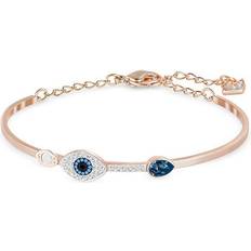 Swarovski Bracelets Swarovski Symbolic Evil Eye Bangle Bracelet - Rose Gold/Blue/Transparent