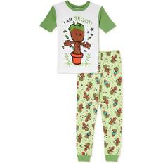 AME Sleepwear Boy's Groot Saving The World Sleep Set - Brown/Green/White
