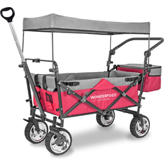 Utility Wagons Wonderfold S-Series Utility Premium Folding Wagon with Canopy, Red