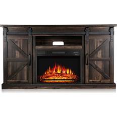 fireplace tv stand with sliding barn doors