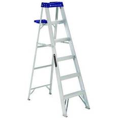 Step Ladders Louisville Ladder 6 ft. Aluminum Step Ladder with 250 lbs. Load Capacity Type I Duty Rating