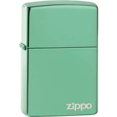 Zippo Logo High Polish Green Pocket Lighter