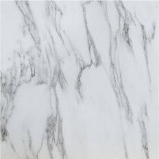 Plastic Flooring Achim Tivoli Bianco Marble 45-piece Self Adhesive Vinyl Floor Tile Set, White, 12X12