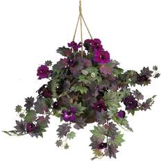 Nearly Natural Morning Glory Hanging Basket Silk Plant