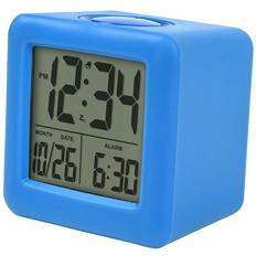 Alarm Clocks LA CROSSE TECHNOLOGY Soft Cube LCD Alarm Clock with Smart Light, Blue