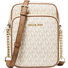 MICHAEL Michael Kors, Bags, Michael Michael Kors Jet Set Large Logo  Crossbody Bag Vanilla