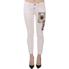 Hvite - XXL Jeans Dolce & Gabbana Queen Of Hearts Crystal Skinny Jeans