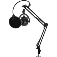Blue Yeti Microphone (White Mist) with Boom Arm Stand, Pop Filter & Shock  Mount