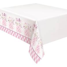Plastic Baby Towels None Baby Shower Pink Floral Elephant Plastic Tablecover (1ct)