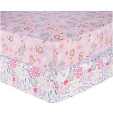 Sammy & Lou Jungle Flowers 2-Pack Microfiber Fitted Crib Sheet