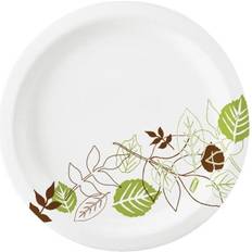 Dixie UX7PATH Pathways Paper Plates, 6.875' Green/Burgundy, 1000/Carton