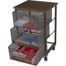 Office Supplies Mind Reader Rolling Storage Cart with 3
