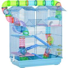Pawhut 5 Tier Hamster Cage with Tubes and Tunnels 18.5"