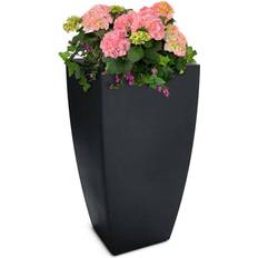 Black flower pots Mayne Kobi 38" Tall Planter, Black