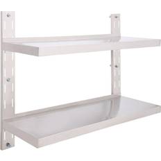 Stainless Steel Shelves vidaXL 2-Tier Wall Shelf 39.4"