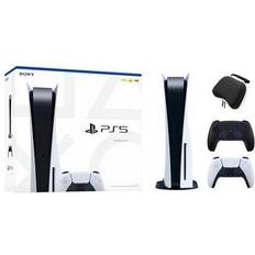 Playstation 4 price Sony PlayStation 5 Disc Edition with Two Controllers White and Midnight Black DualSense and Mytrix Hard Shell Protective Controller Case